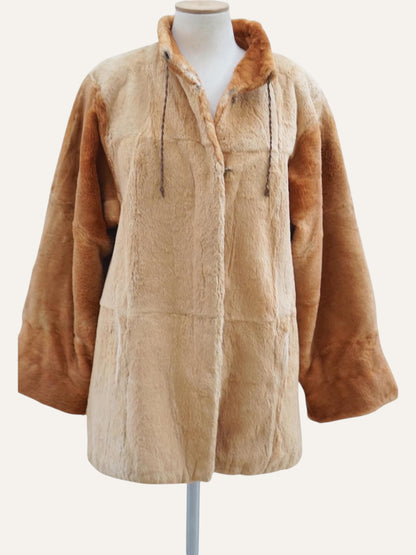Genuine Dual-Color Fur Coat