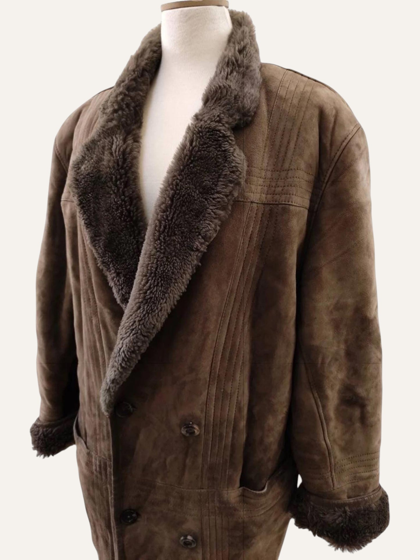 Real Leather Sheepskin Shearling Coat