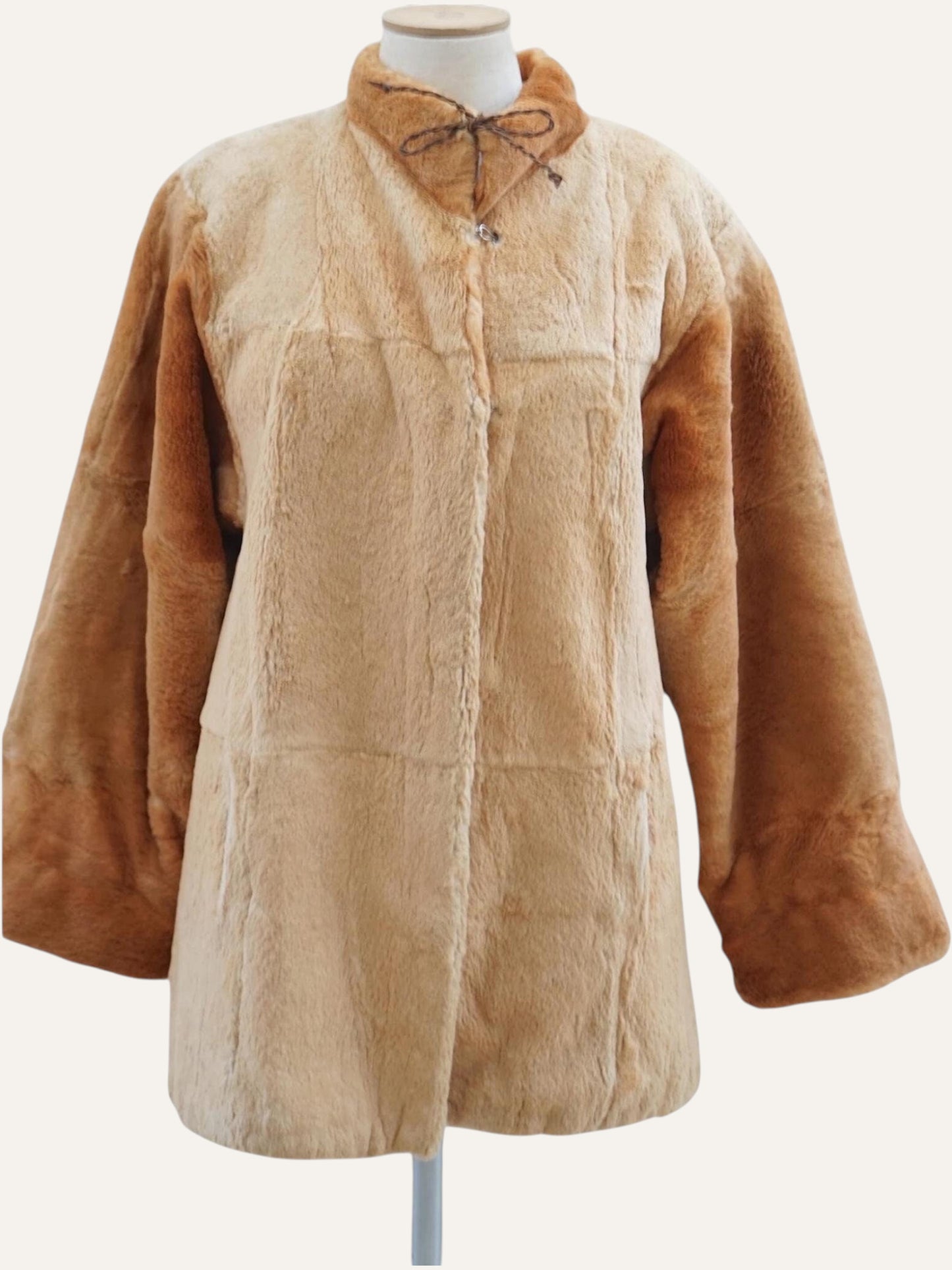 Genuine Dual-Color Fur Coat