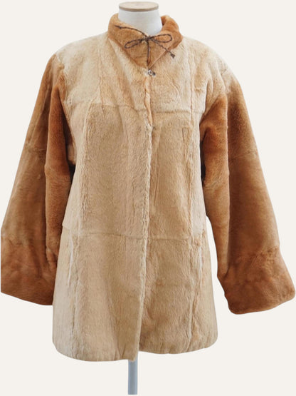 Genuine Dual-Color Fur Coat