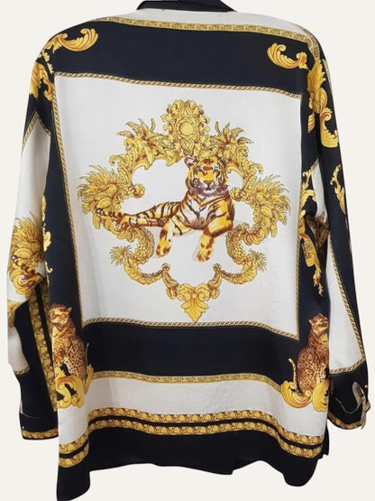 Silk Baroque Tiger Print Shirt