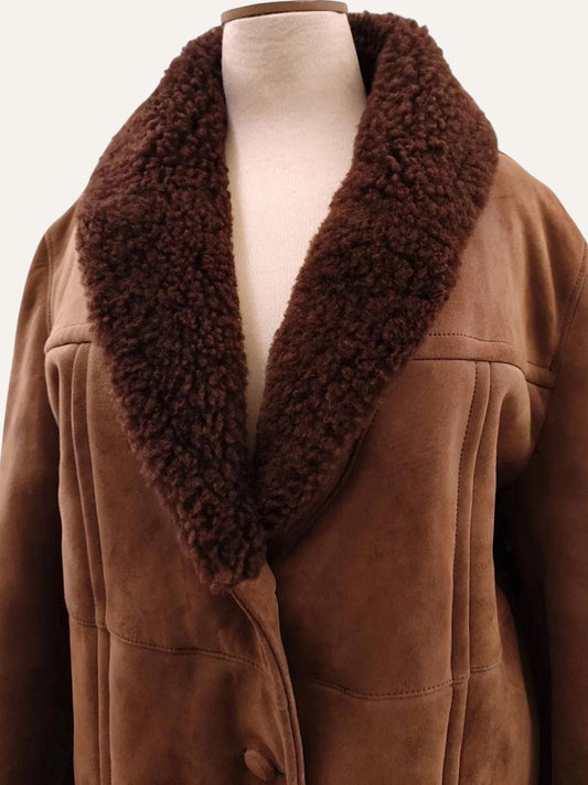 Vintage Chocolate Sheepskin Coat