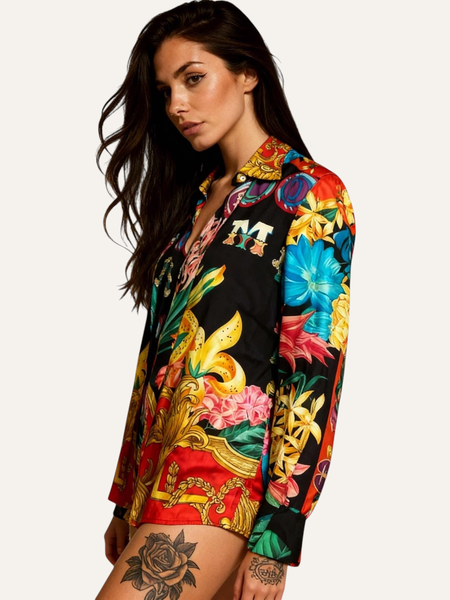 Atelier Versace Silk Miami Flambe Shirt