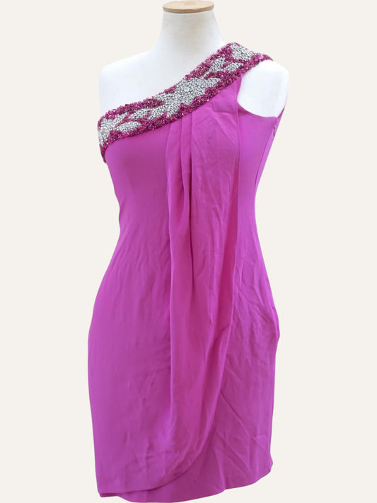 Pure Silk One-Shoulder Dress