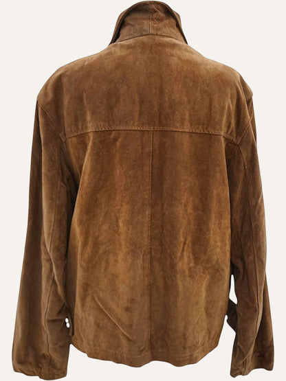 Action Genuine Suede Chore Jacket in Cognac
