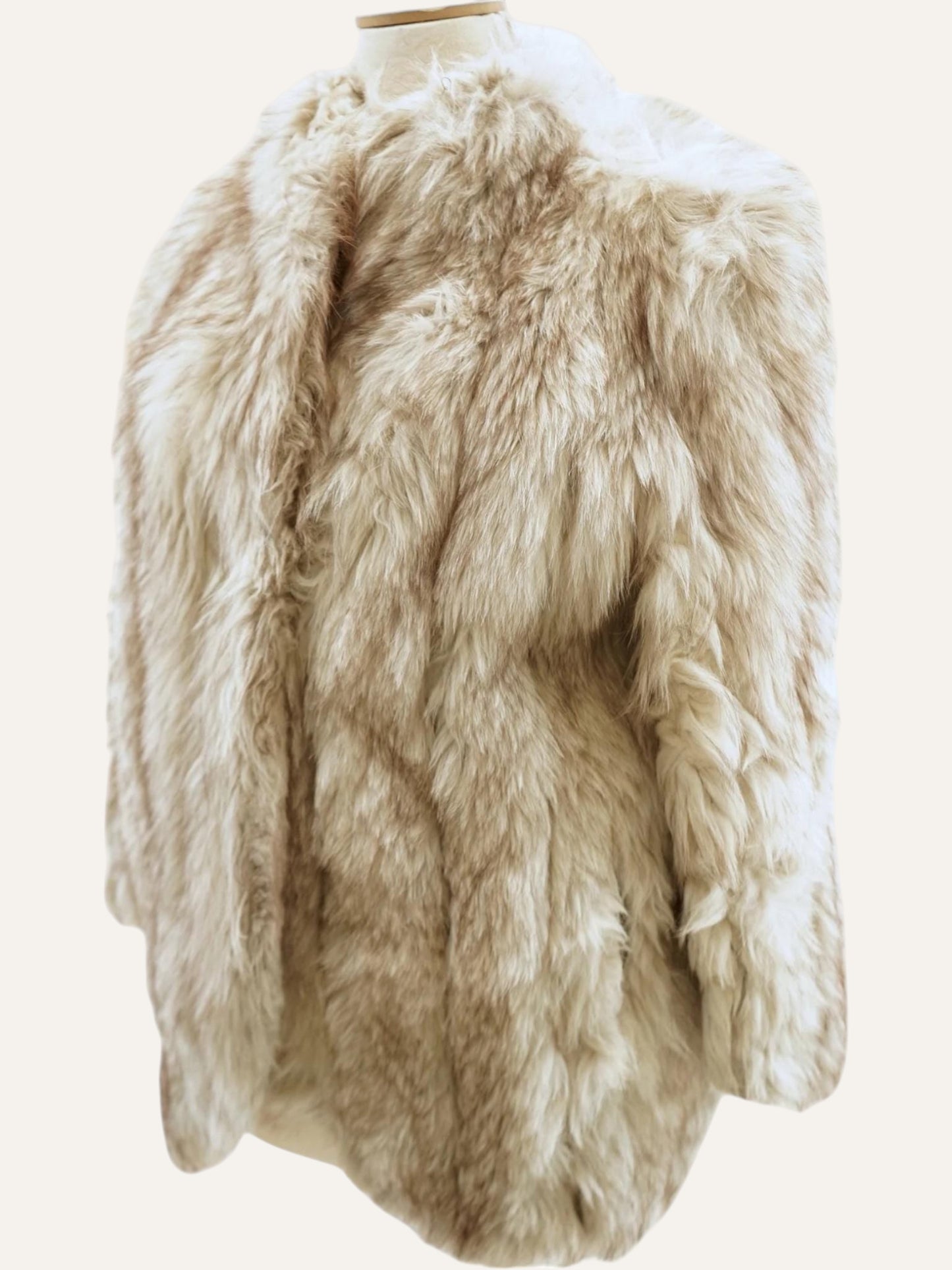 Ivory White Real Fur Coat