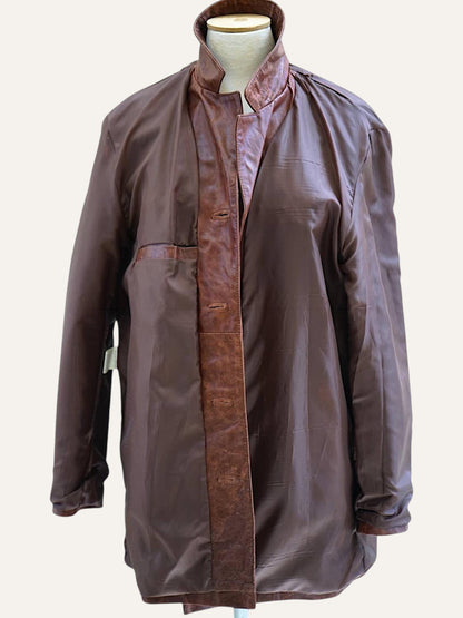 Mitici Anni Oxblood Distressed Leather Jacket