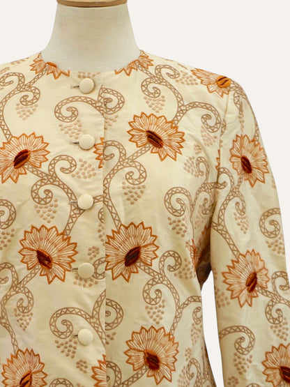 Elégance Paris Silk Embroidered Floral Jacket