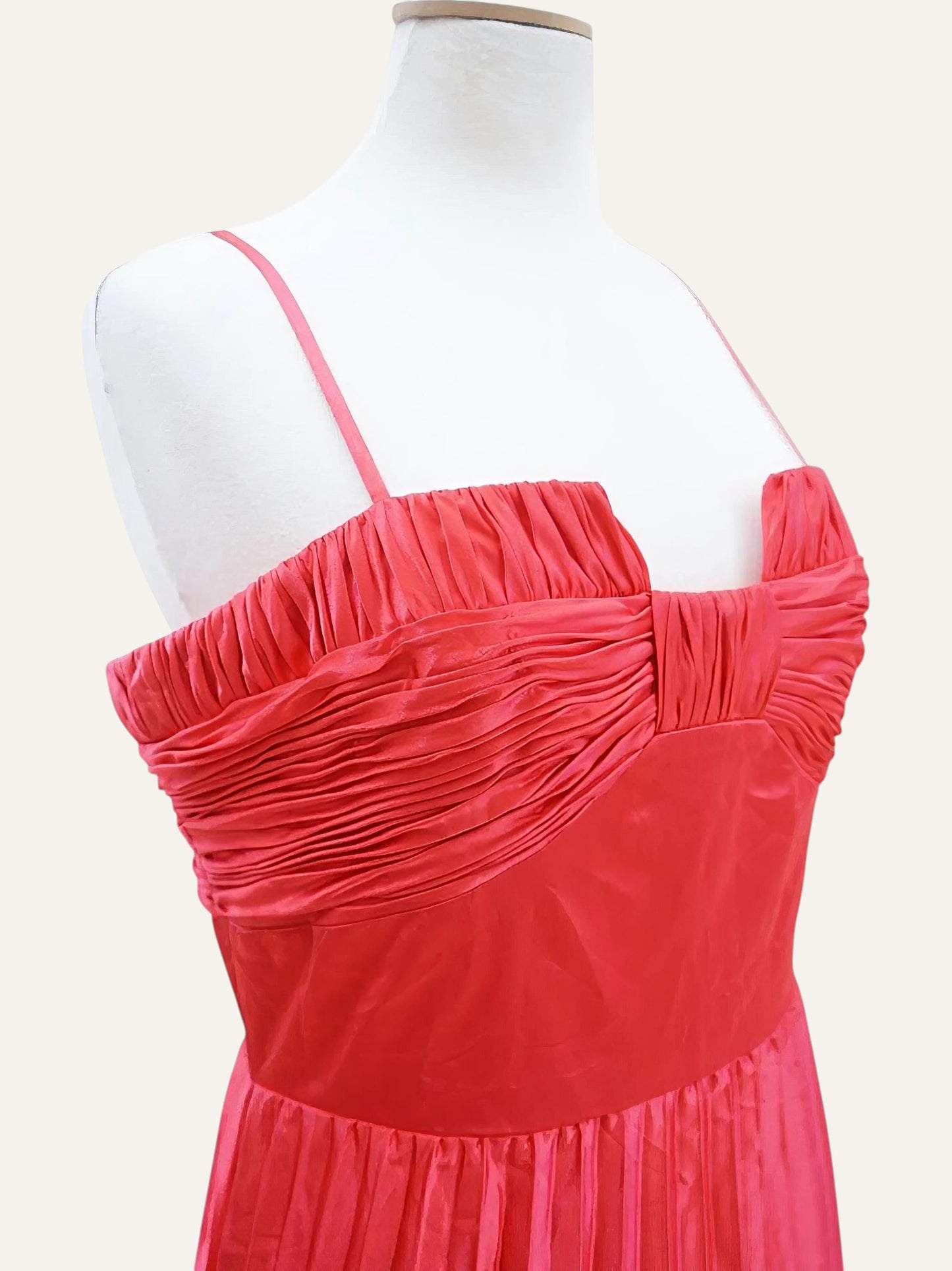Ruched Bustier Pleated Midi Dress