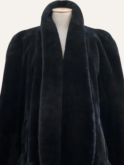 Black Faux Fur Coat