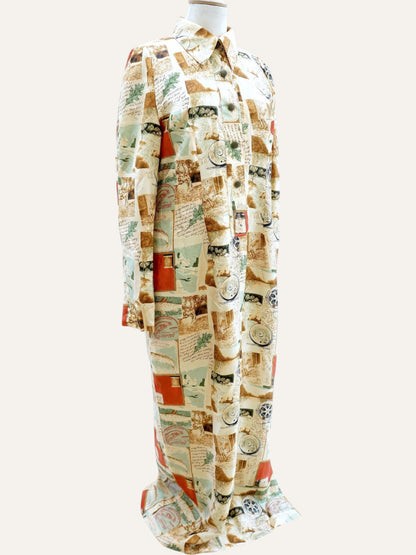 Tailor Made Cinematic Print Silk Maxi Dress
