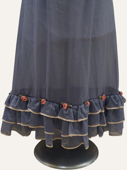 Bespoke Rosebud Strap Organza-Trim Dress