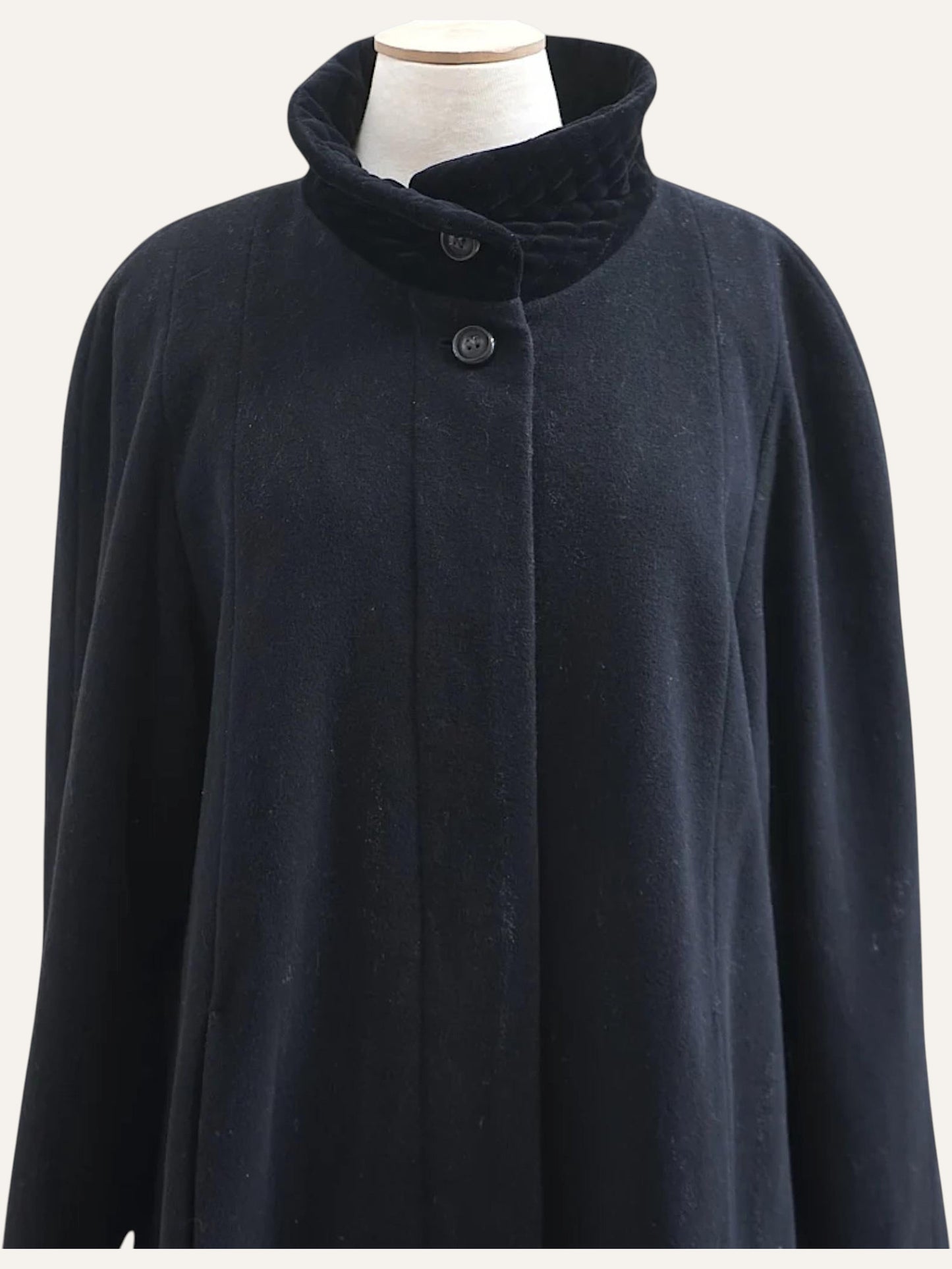 Vintage Charcoal Cashmere & Wool Coat