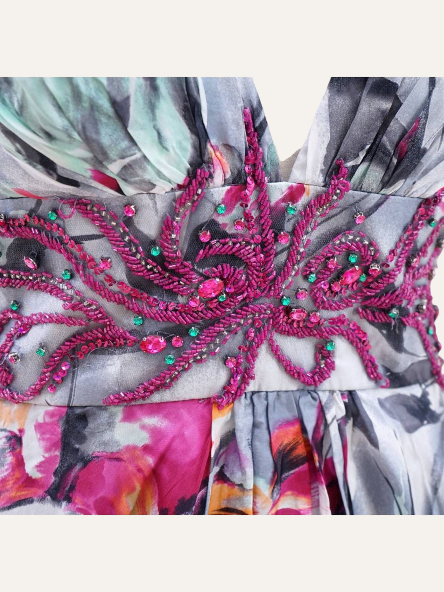 Vintage Floral Boho Silk Dress