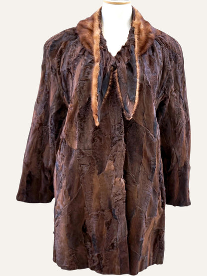 Vintage Real Fur Wrap Neck Coat