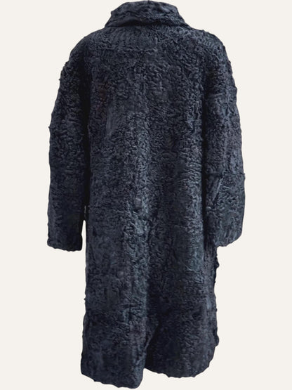 Persian Lamb Coat with Single Crystal Button