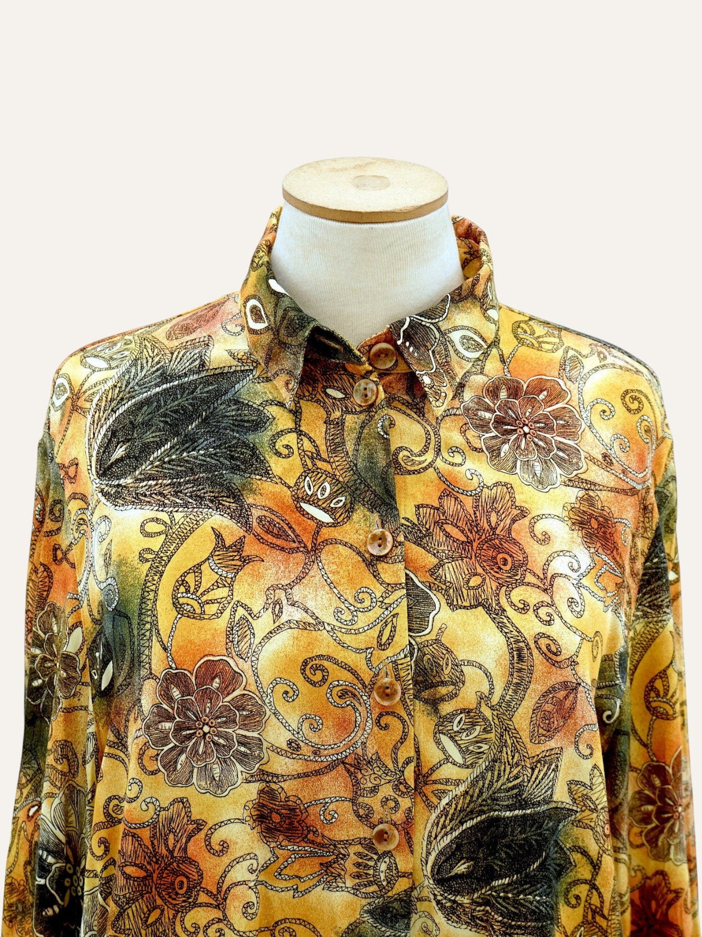 Baroque Pattern Long Sleeve Blouse