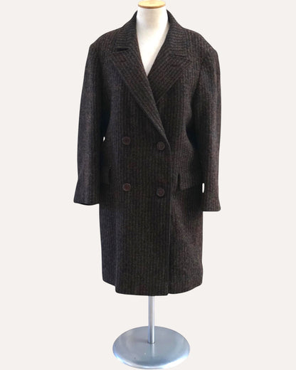 Tandini Ribbed Stripe Wool Coat