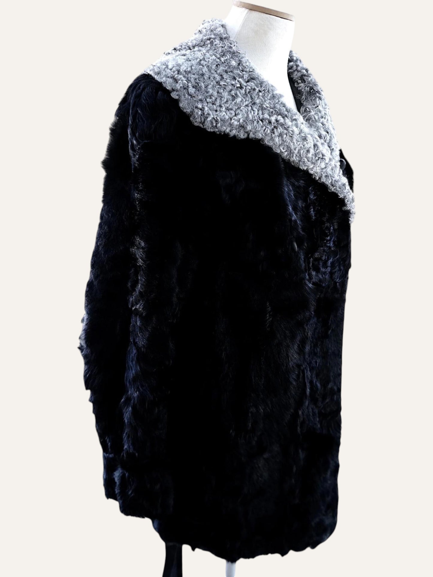 Natural Swakara Dual-Fur Coat
