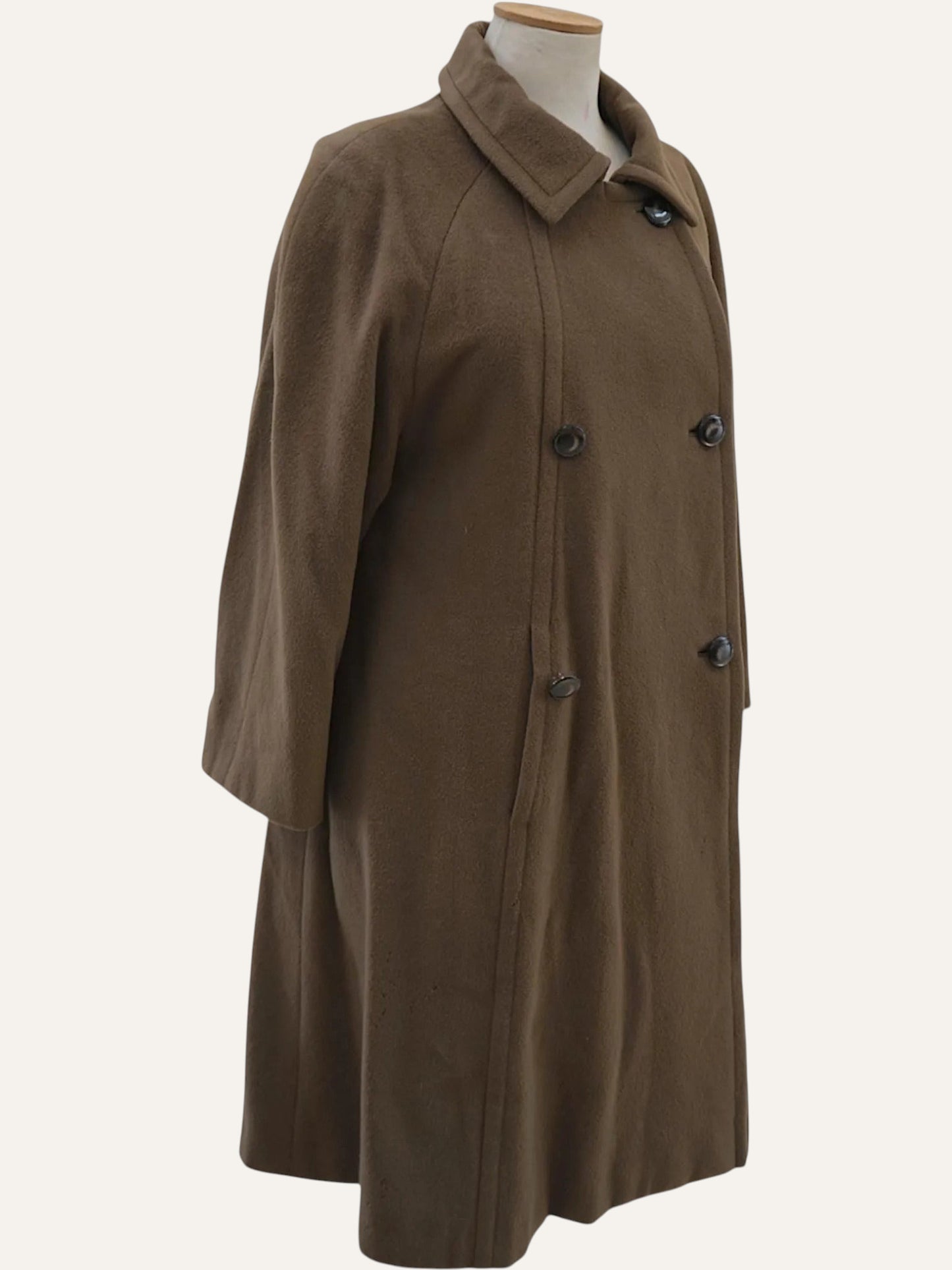 Wool Double-Breasted Raglan Coat