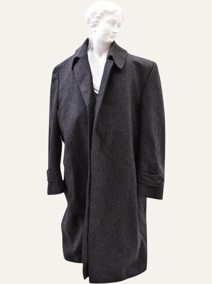 Lanvin Paris Wool Herringbone Coat