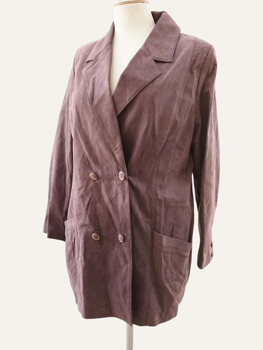 Double Breasted Suede Leather Jacket