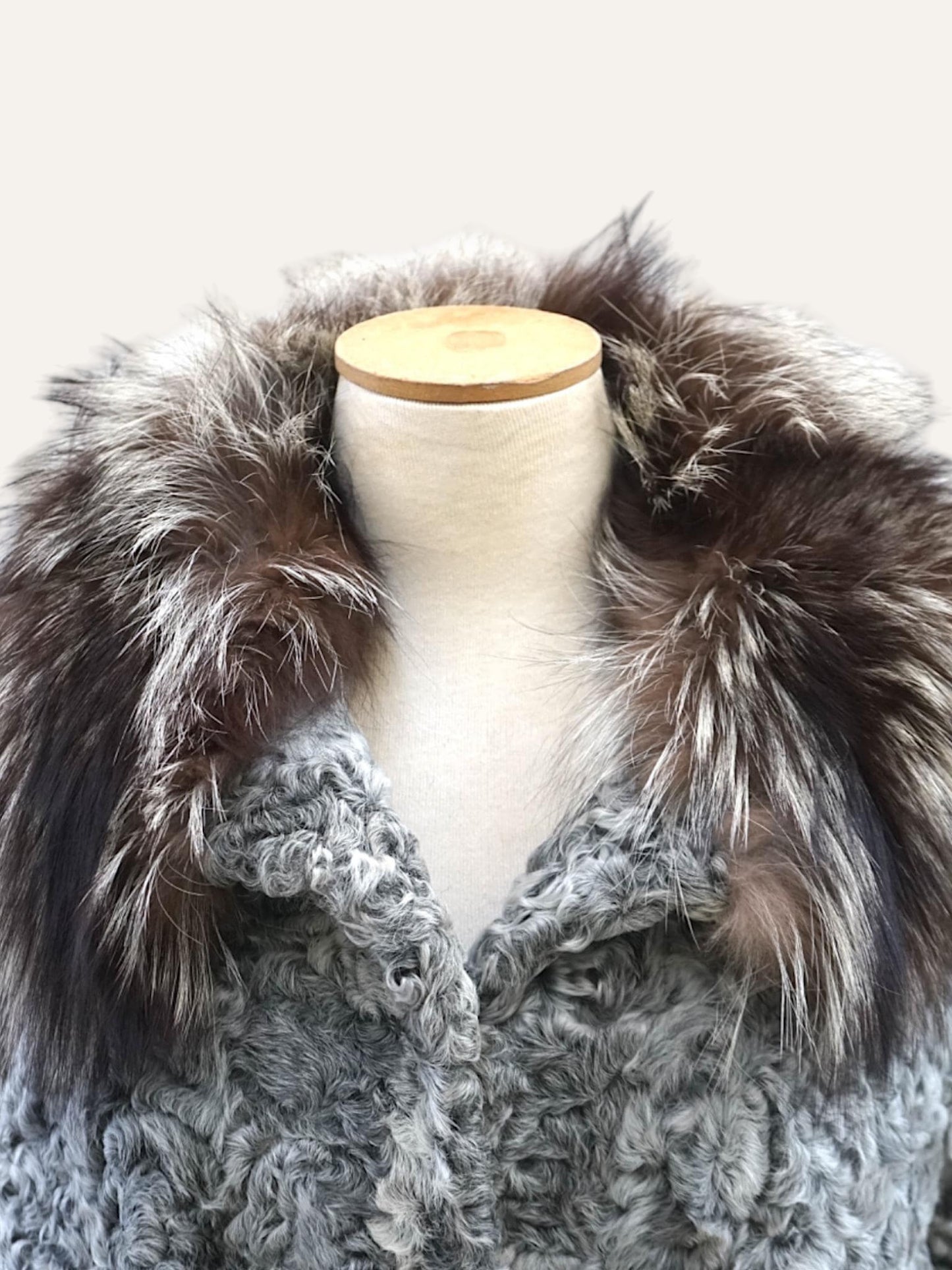 1980's Swakara Coat Long Hair Fur Collar