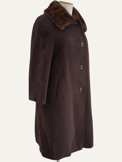 Dark Chocolate Pure Wool Long Coat