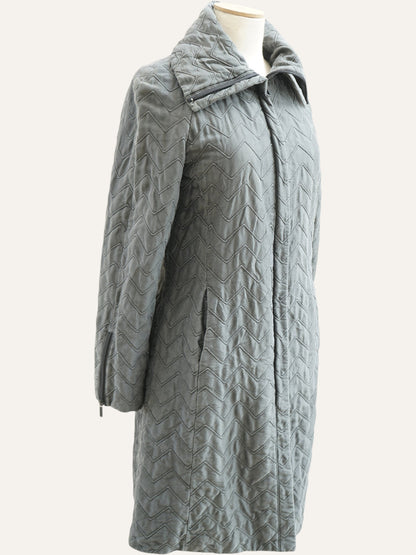 Armani Collezioni Chevron-Quilted A-Line Coat
