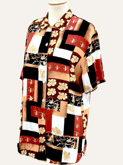 Abstract Short Sleeve Summer Shirt