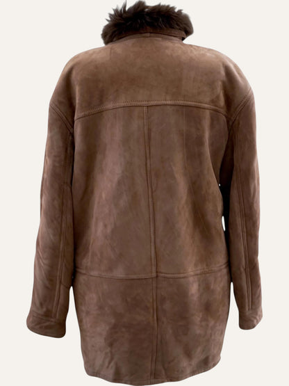 Vintage Suede Shearling Coat
