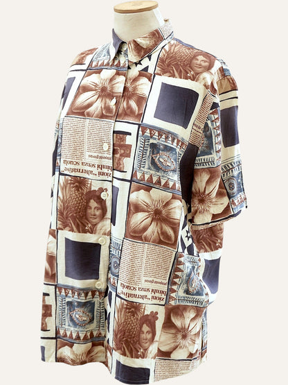 Collage Print Short Sleeve Shirt