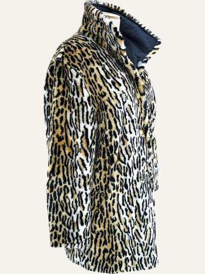 Reversible Leopard Faux Fur & Quilted Coat