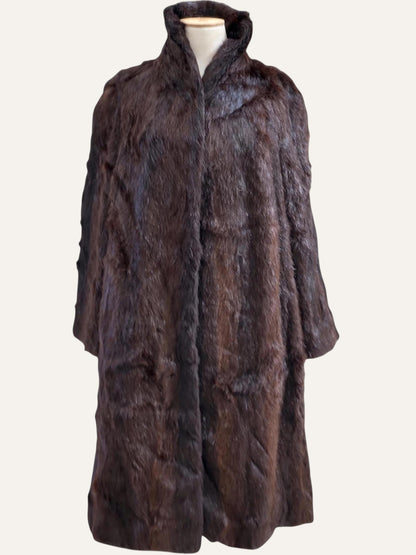 Dark Mahogany Fur Maxi Coat