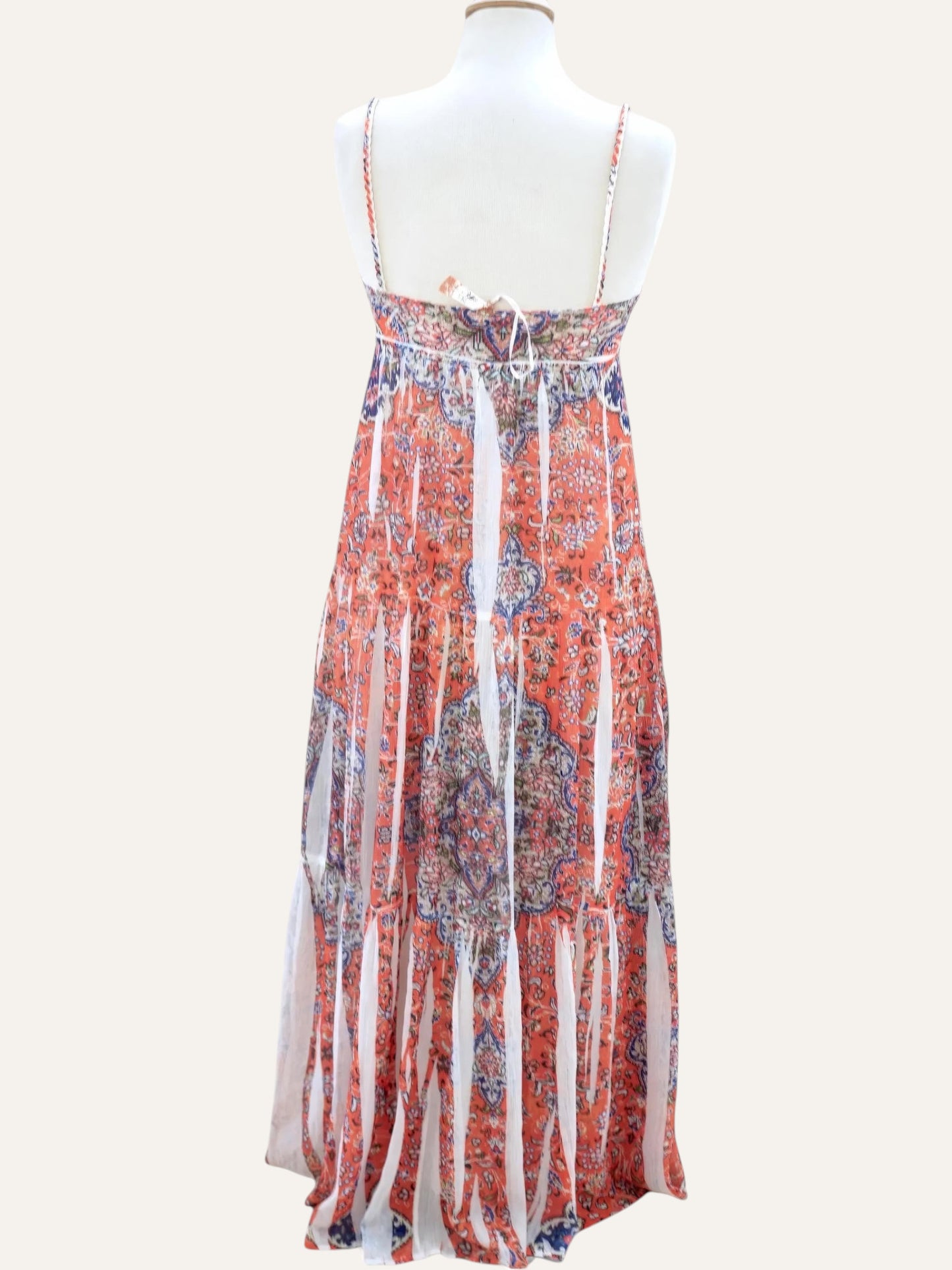 Paisley Print Tiered Maxi Dress