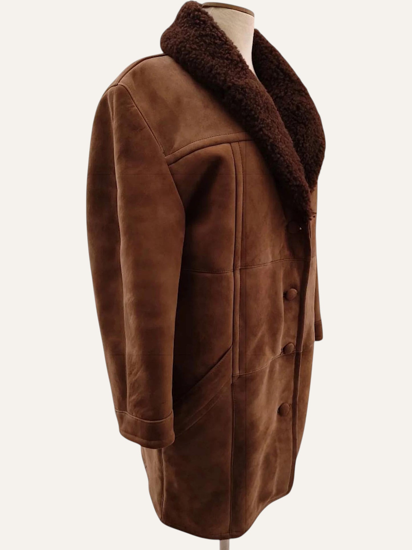Vintage Chocolate Sheepskin Coat