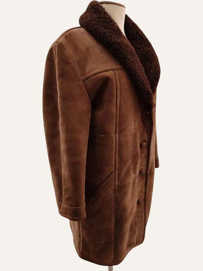 Vintage Chocolate Sheepskin Coat