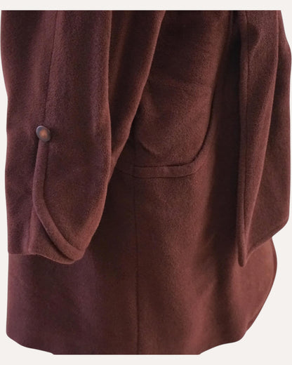 Donna Enrica Mohair & Wool Scarf-Collar Coat