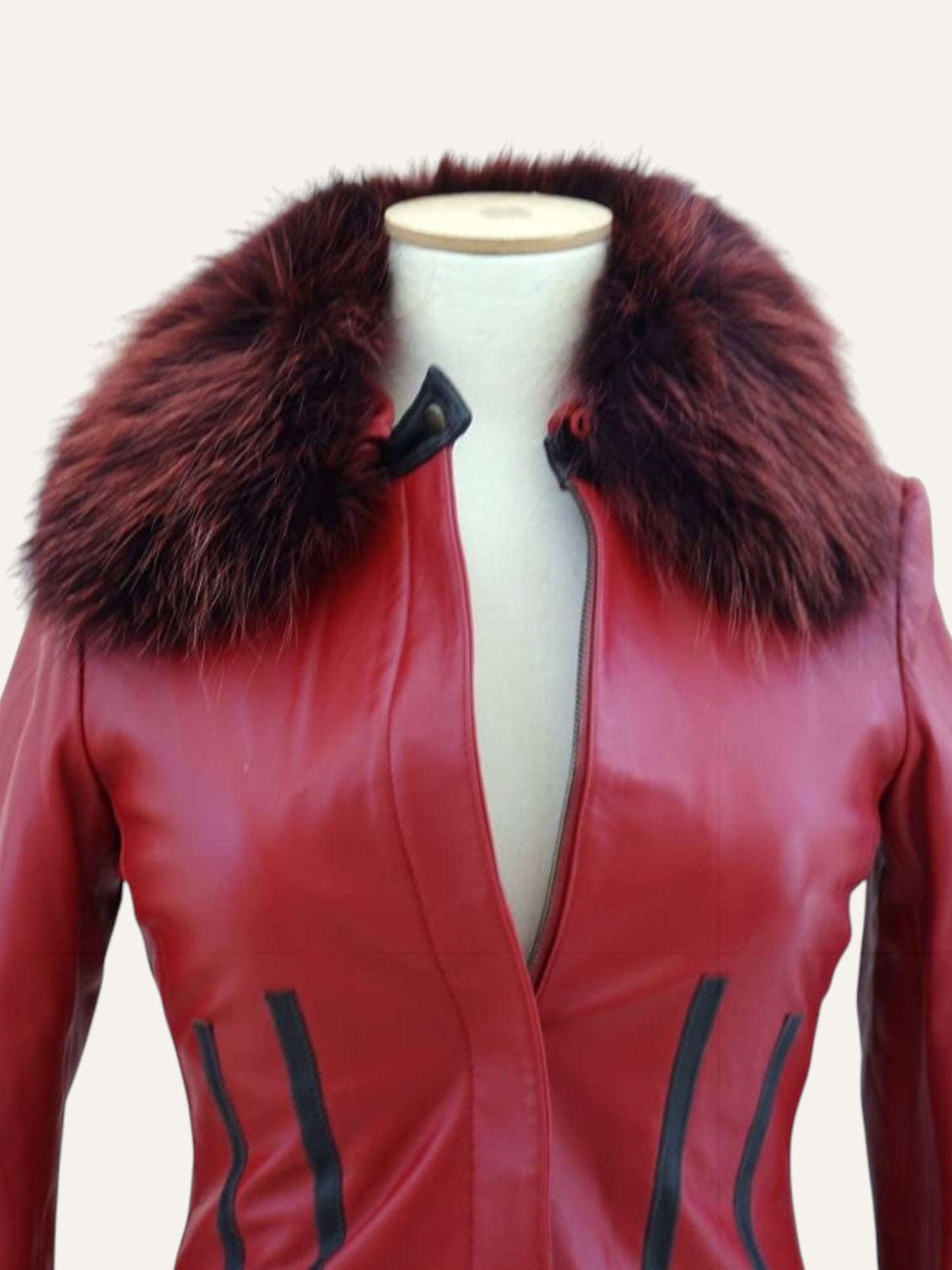 Vera Pelle Slim Fit Leather Coat