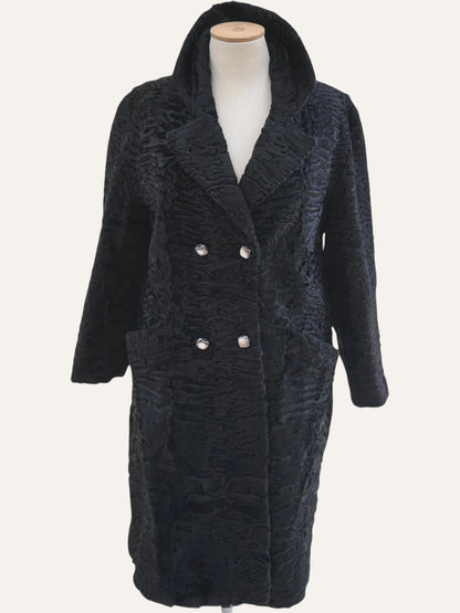 Swakara Fur Double Breasted Coat