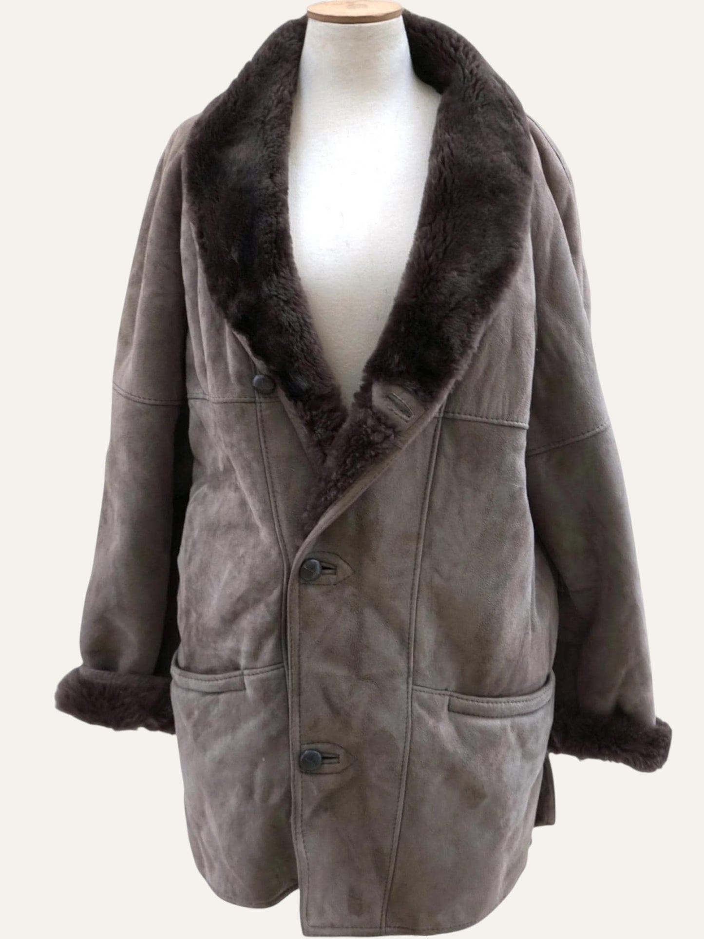 Vintage Shearling Aviator Coat