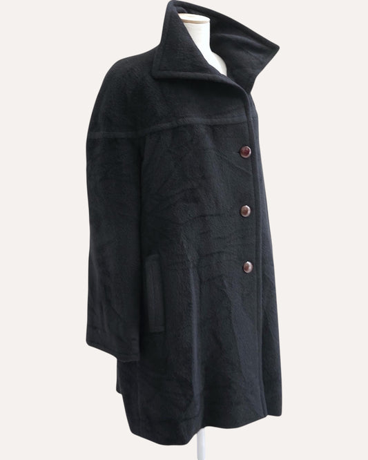 Alpaca & Wool Oversized Funnel-Neck Coat