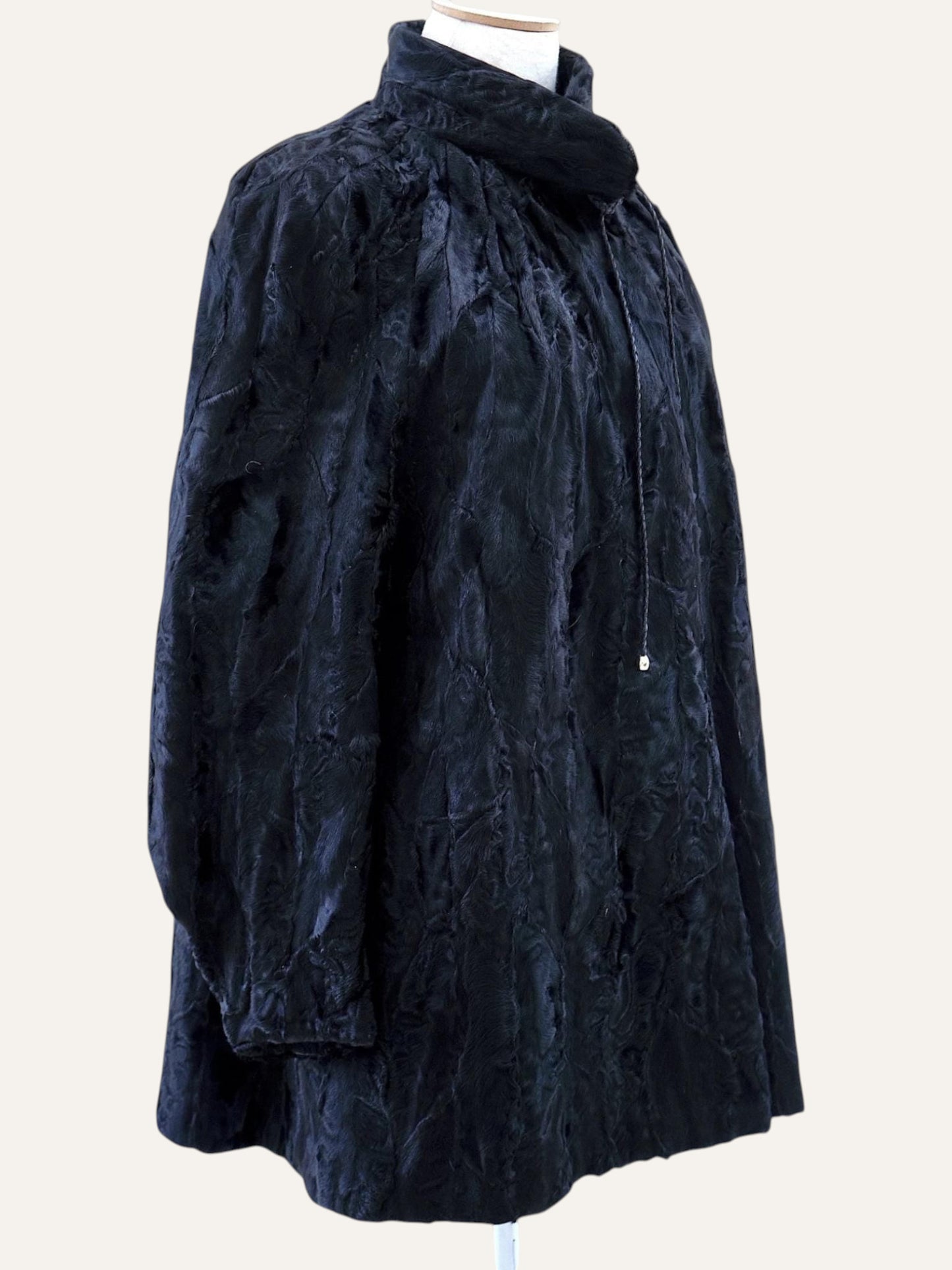 Artisan Crushed Fur Swing Coat