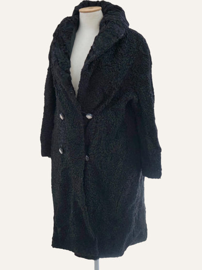 Double Breasted Swakara Karakul Fur Coat
