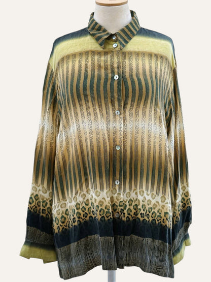 Y2K Leopard Print Cotton Shirt