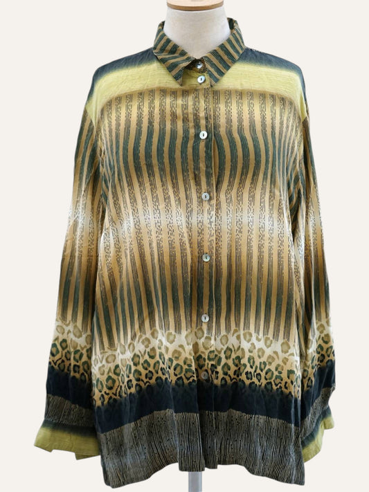 Y2K Leopard Print Cotton Shirt