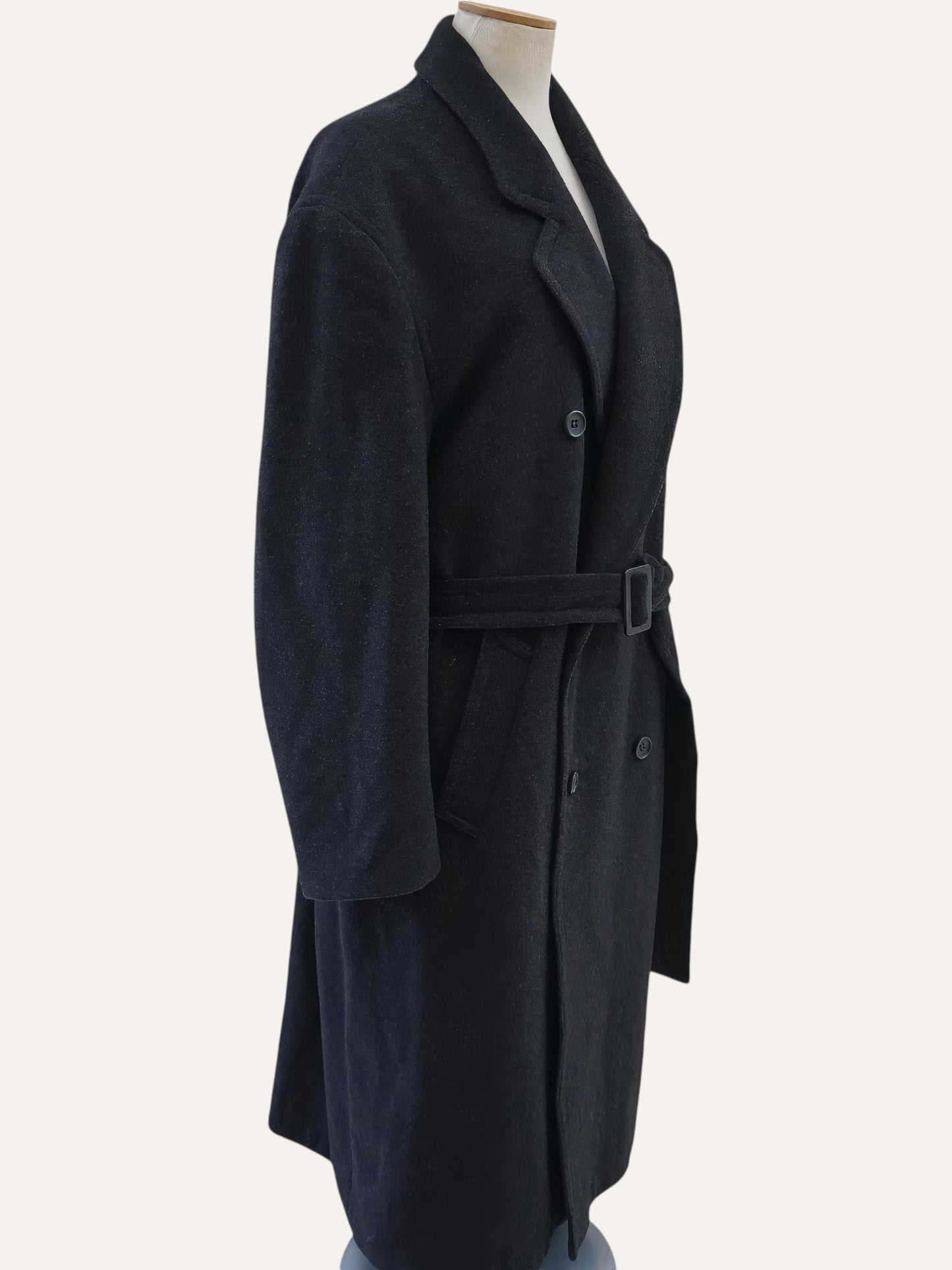 Cashmere Wool Belted Double-Breasted Maxi Coat