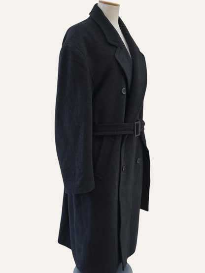 Cashmere Wool Belted Double-Breasted Maxi Coat