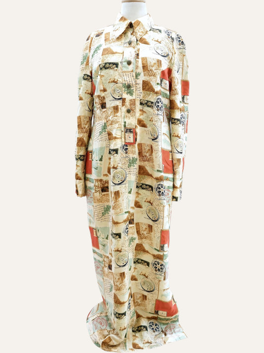 Tailor Made Cinematic Print Silk Maxi Dress