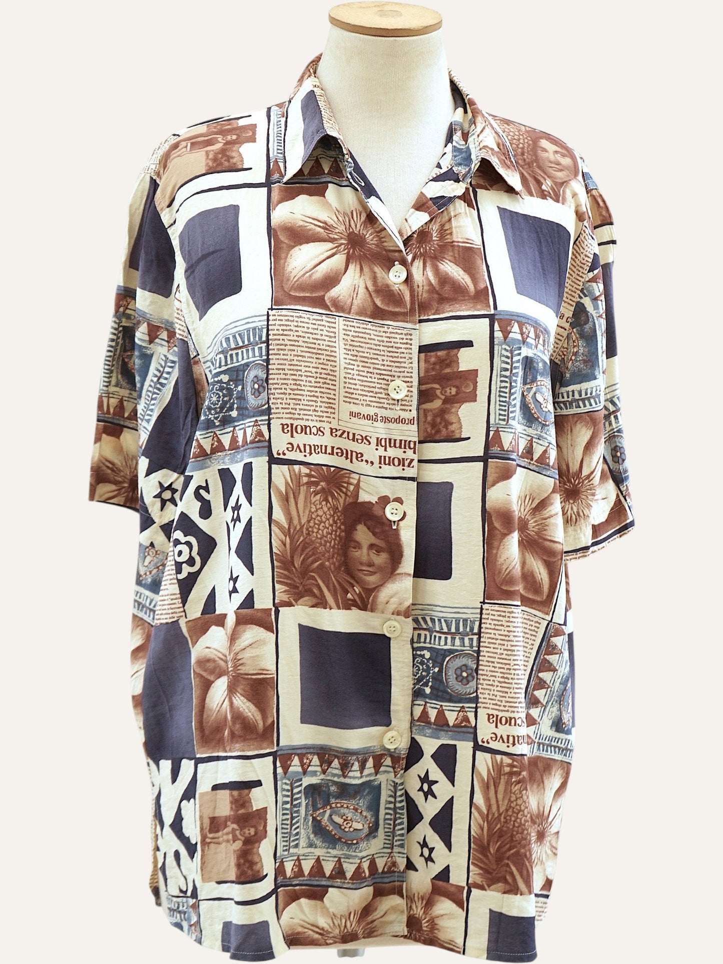 Collage Print Short Sleeve Shirt
